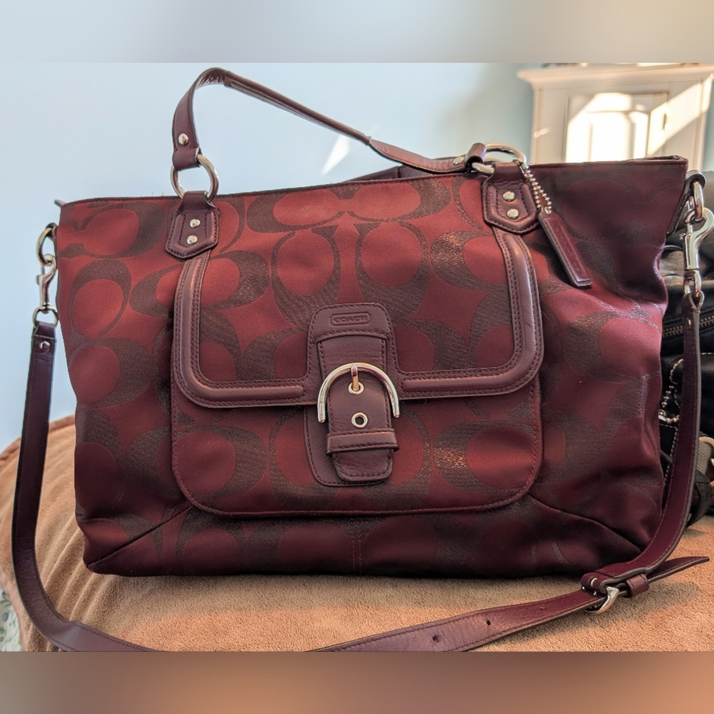 Coach Maroon Signature Shoulder Bag